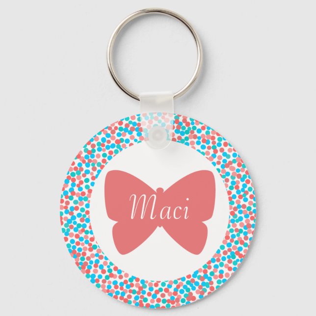 Maci Butterfly Dots Keychain (Front)