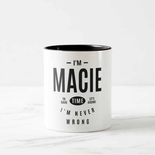 Macie Personalized Name Two-Tone Coffee Mug (Center)