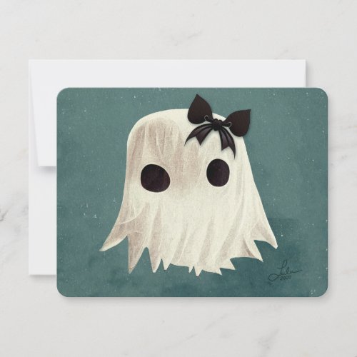 Macie The Friendly Ghost  Cute Halloween Card