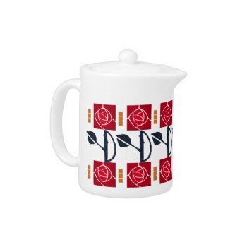Macintosh Red Rose Teapot by thetimelesstable at Zazzle