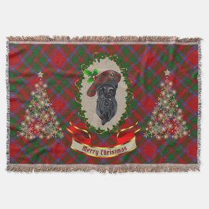 MacIntosh Scottie Dog Christmas Throw Blanket