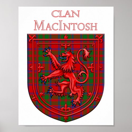 MacIntosh Tartan Scottish Plaid Lion Rampant Poster