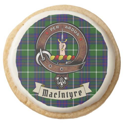 MacIntyre Clan Badge  Tartan Round Shortbread Cookie