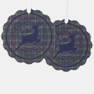 MacIntyre Hunting Modern Scottish Tartan Christmas Ornament Card