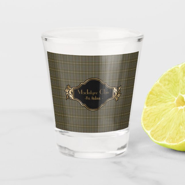 MacIntyre Hunting Weather Original Scottish Tartan Shot Glass (Front)