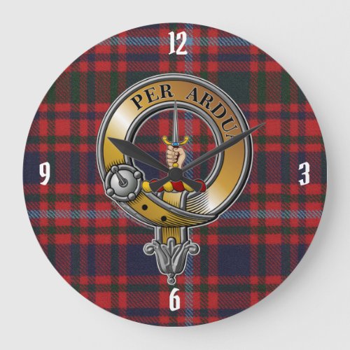 MacIntyre Tartan  Badge Large Clock