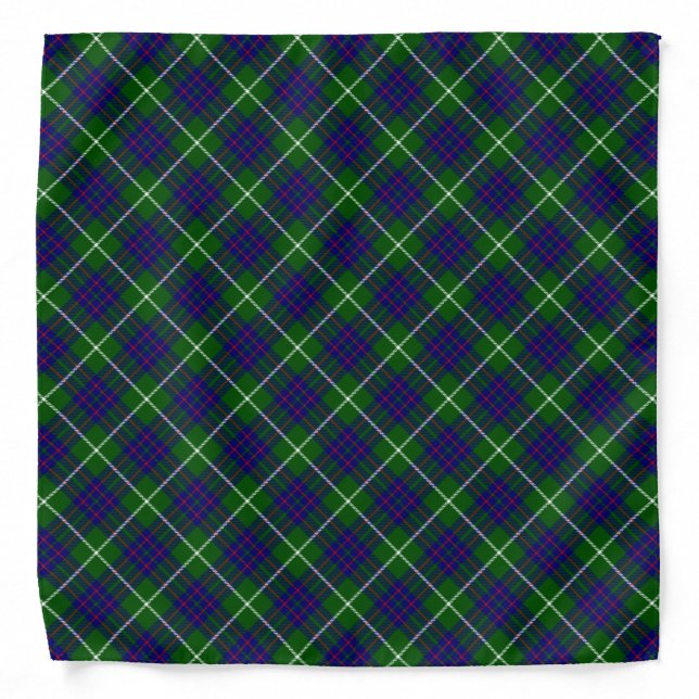 MacIntyre tartan green blue plaid Bandana (Front)