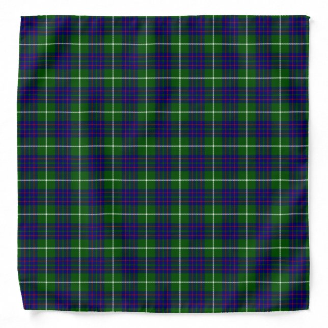 MacIntyre tartan green blue plaid Bandana (Front)