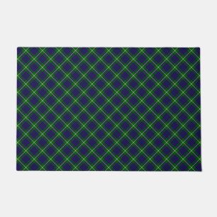 MacIntyre tartan green blue plaid Doormat