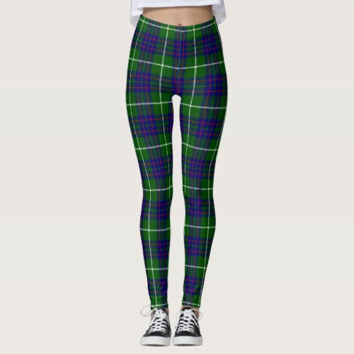 MacIntyre tartan green blue plaid Leggings