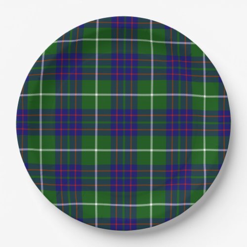 MacIntyre tartan green blue plaid Paper Plates