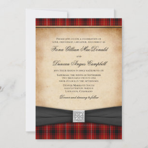 MacIver Tartan Celtic Scottish Wedding Invitation