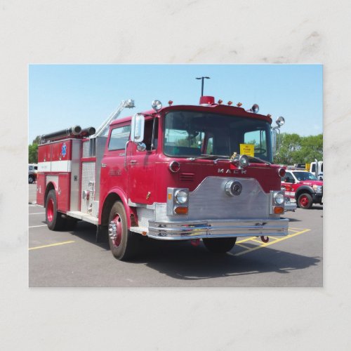 Mack Fire Rescue Truck Postcard