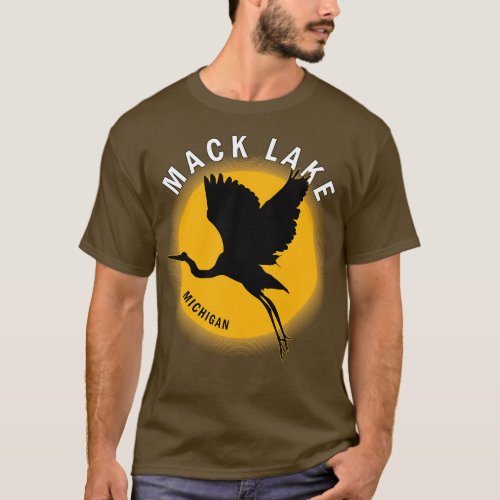 Mack Lake in Michigan Heron Sunrise T_Shirt