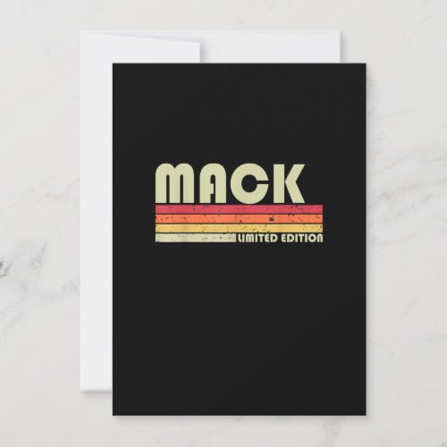 MACK Surname Funny Retro Vintage 80s 90s Birthday  Invitation