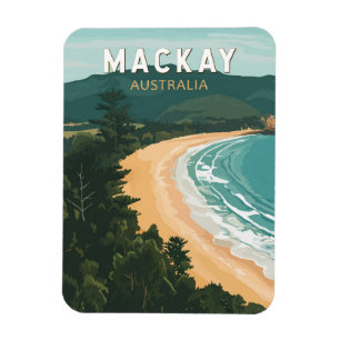 Mackay Australia Travel Art Vintage Magnet