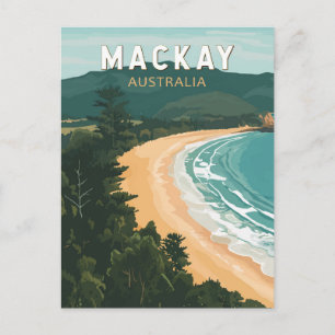 Mackay Australia Travel Art Vintage Postcard