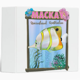 Mackay Australia Tropical travel poster 3 Ring Binder