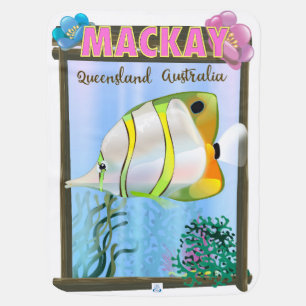 Mackay Australia Tropical travel poster Baby Blanket