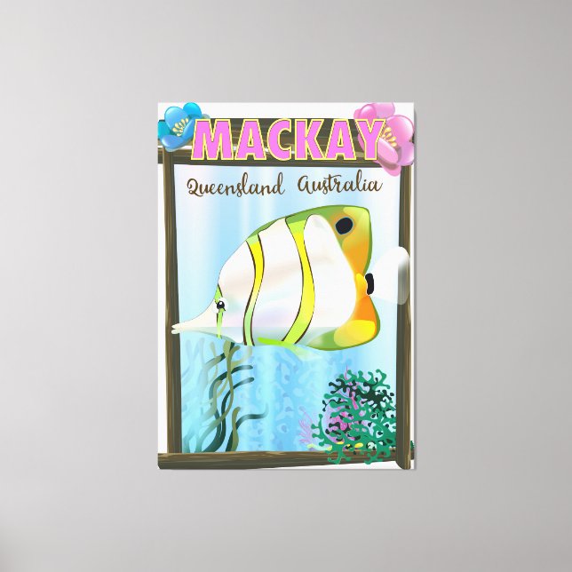 Mackay Australia Tropical travel poster Canvas Print (Front)