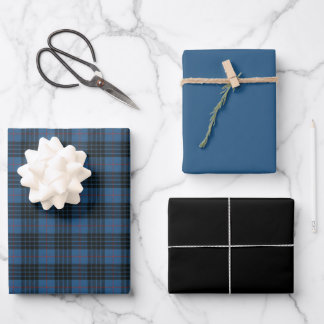 MacKay Blue Ancient Original Scottish Tartan Wrapping Paper Sheets