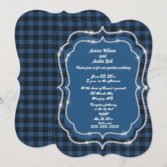 MacKay Blue Ancient Original Tartan Wedding Invitation (Front/Back)
