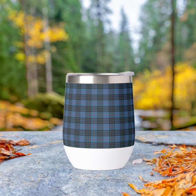 MacKay Blue Ancient Scottish Clan Tartan Thermal Wine Tumbler (Outdoor)