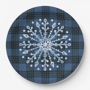 MacKay Blue Scottish Clan Tartan Christmas Paper Plates
