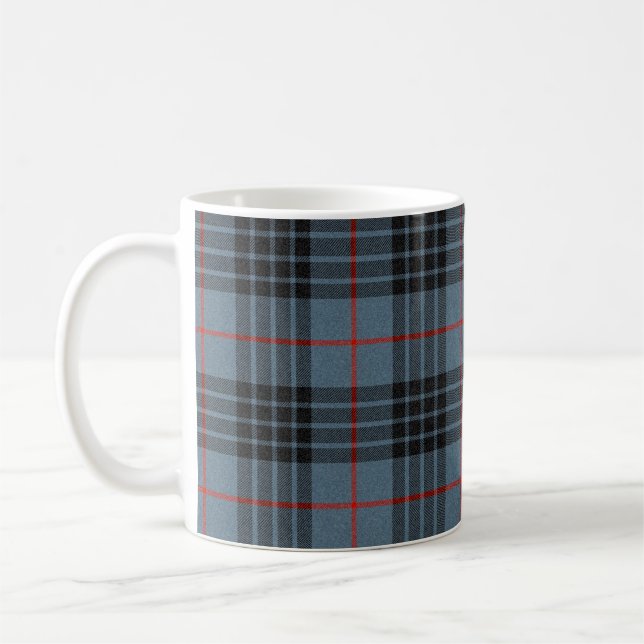 Mackay Blue Scottish Tartan Plaid Pattern Coffee Mug (Left)
