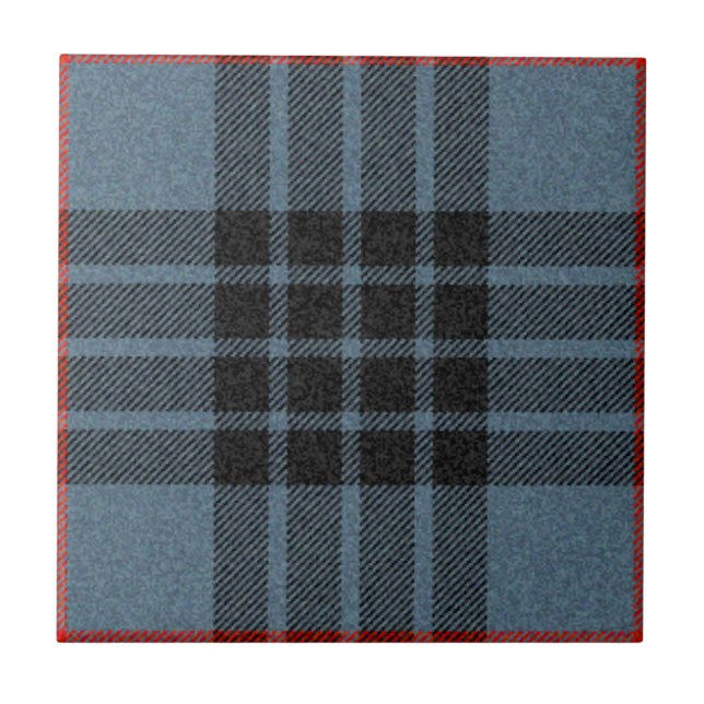 MacKay Blue Tartan Plaid Pattern Ceramic Tile (Front)
