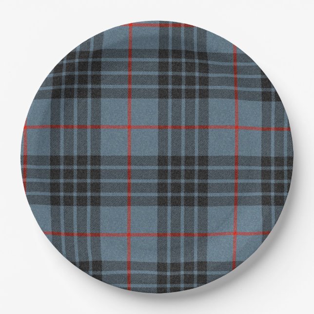 Mackay Blue Tartan Plaid Pattern Paper Plates (Front)