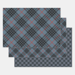 MacKay Blue Tartan Plaid Pattern Wrapping Paper Sheets