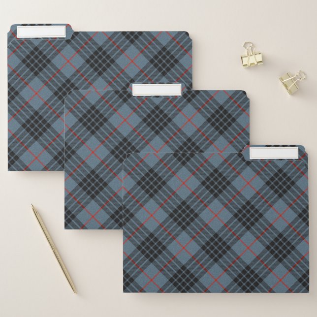 MacKay Blue Tartan Plaid Scottish Pattern File Folder (Set)