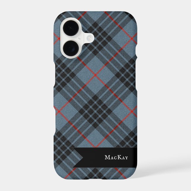 MacKay Blue Tartan Plaid Scottish Pattern iPhone Case (Back)