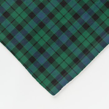 Mackay Clan Green  Blue And Black Tartan Fleece Blanket by plaidwerx at Zazzle