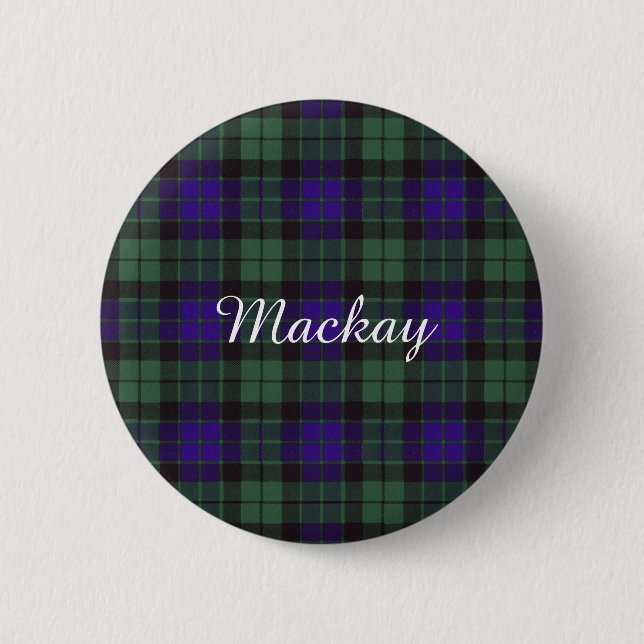Mackay clan Plaid Scottish tartan Button (Front)