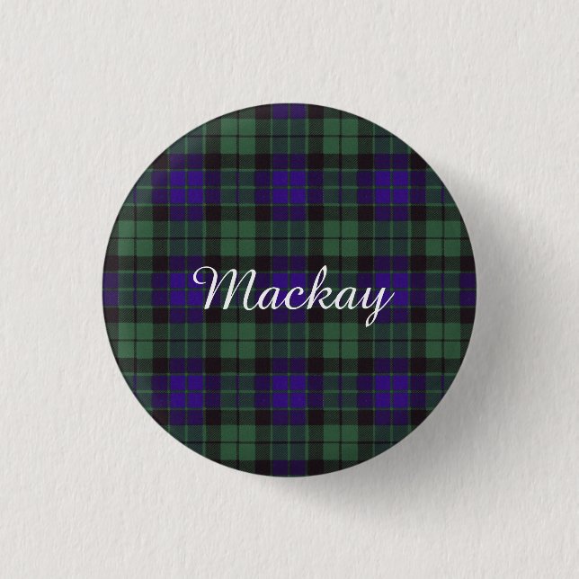 Mackay clan Plaid Scottish tartan Pinback Button (Front)