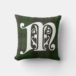 MacKay Clan Tartan Monogram Throw Pillow