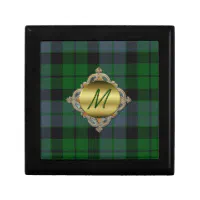 MacKay Custom Monogram Plaid Tile Box Zazzle