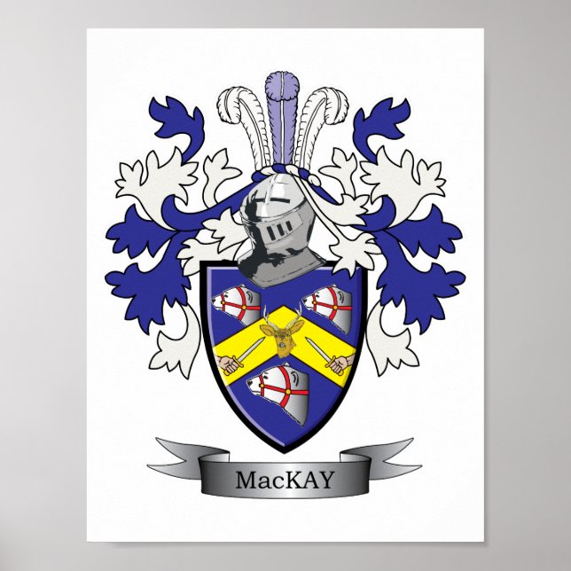 MacKay Family Crest Coat of Arms Poster (Front)