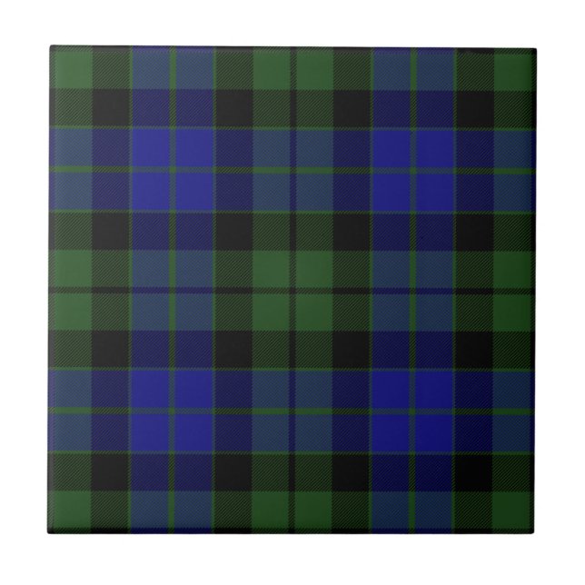 MacKay Green Clan Hunting Tartan Plaid Ceramic Tile (Front)