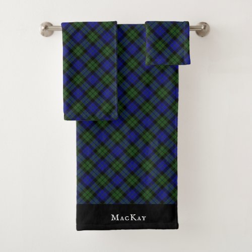 MacKay Green Scottish Clan Tartan Plaid Bath Towel Set
