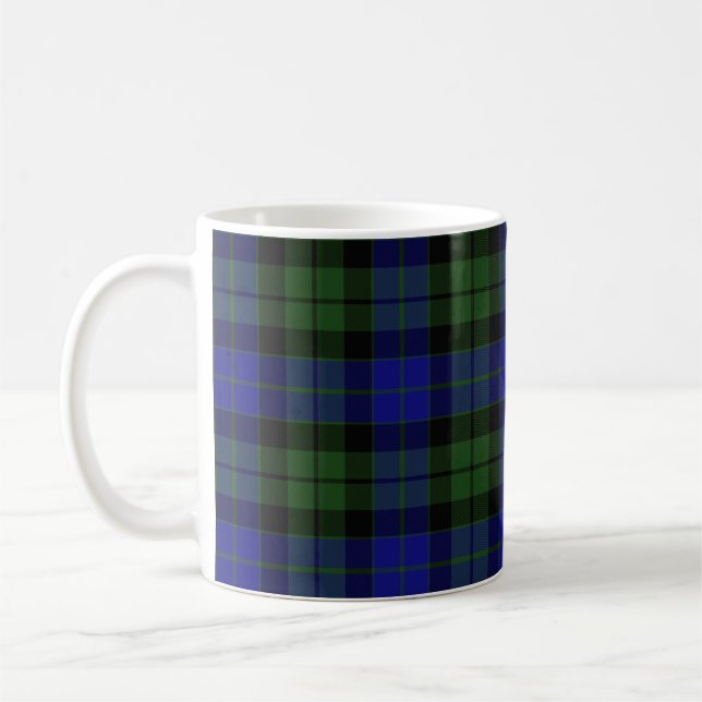 MacKay Green Scottish Clan Tartan Plaid Coffee Mug (Left)