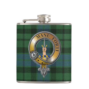 MacKay Tartan & Badge Flask