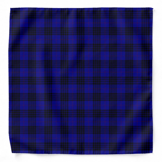MacKay tartan blue black plaid Bandana (Front)