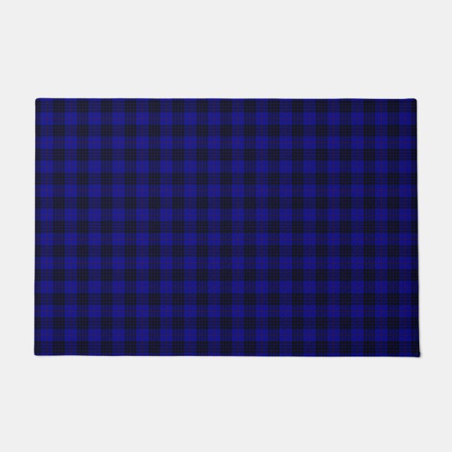 MacKay tartan blue black plaid Doormat (Front)