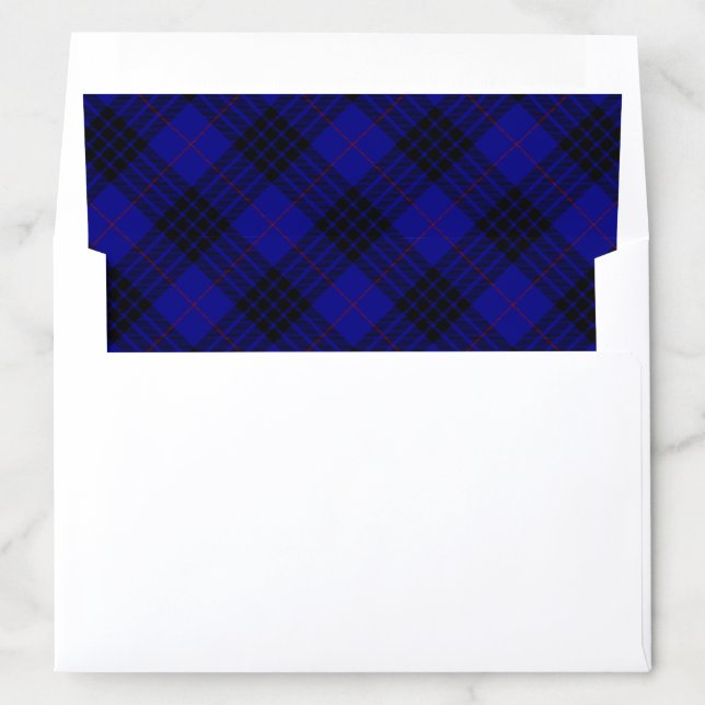 MacKay tartan blue black plaid Envelope Liner (In Envelope)
