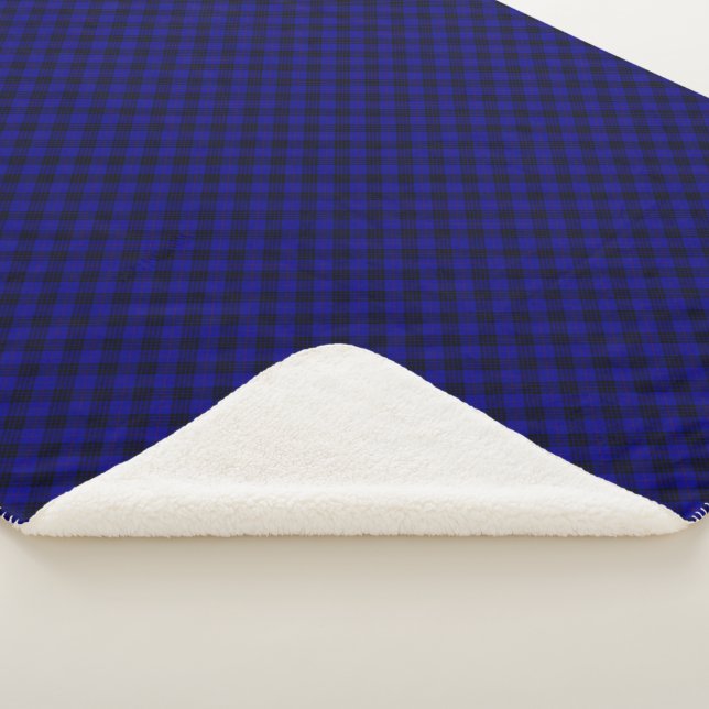 MacKay tartan blue black plaid Sherpa Blanket (3/4)