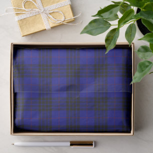 MacKay tartan blue black plaid Tissue Paper