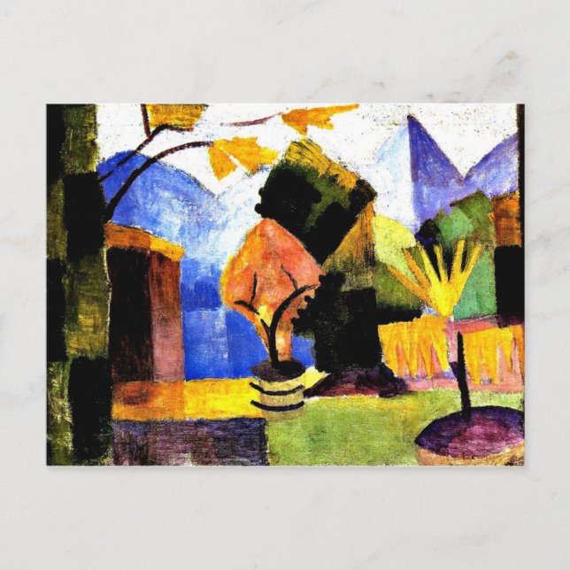 Macke - Garden on Lake Thun Postcard (Front)